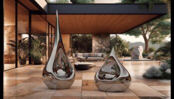 שלווה מפוסלת: צור נווה מדבר רגוע עם אמנות גן