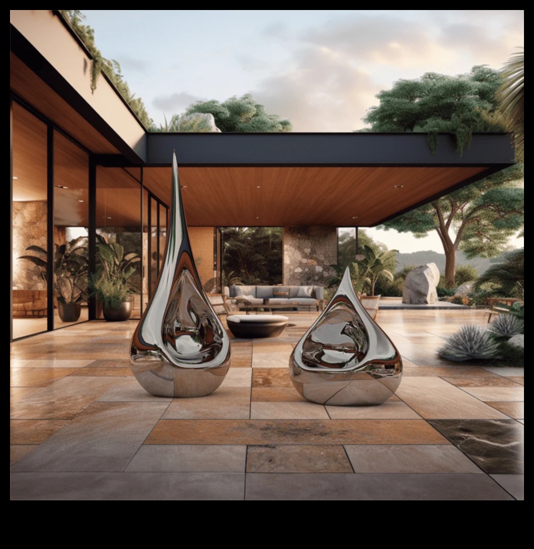 שלווה מפוסלת: צור נווה מדבר רגוע עם אמנות גן